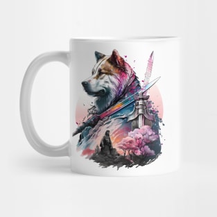 Dog samurai Japanese Mug